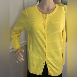 Cardigan Sweater Cable & Gauge Gold size M New